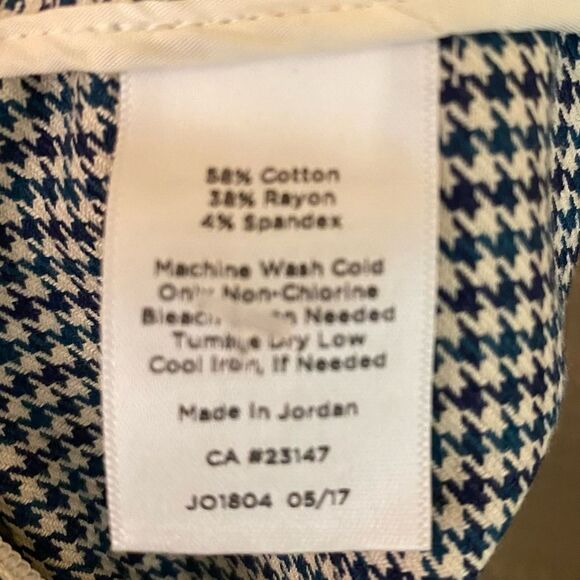 Talbots Houndstooth Dress Pants Womens Size 12 Side Pockets Button Detail - Picture 6 of 6
